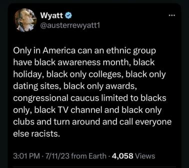 Only in America black racism