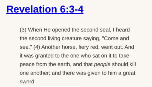 Revelation 6:3-4