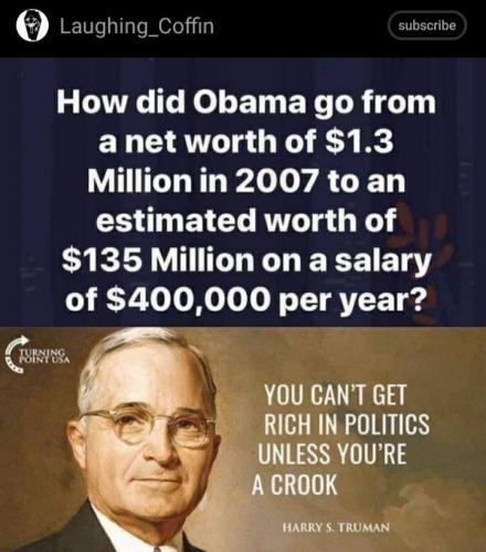 Truman -- Politician rich by crooked