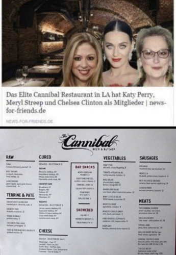 Cannibalism restaurant Menu