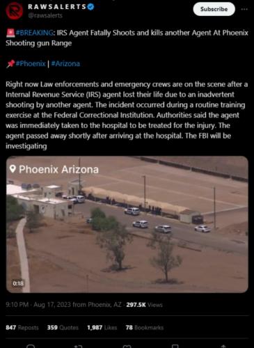 IRS agent killed by friendly fire