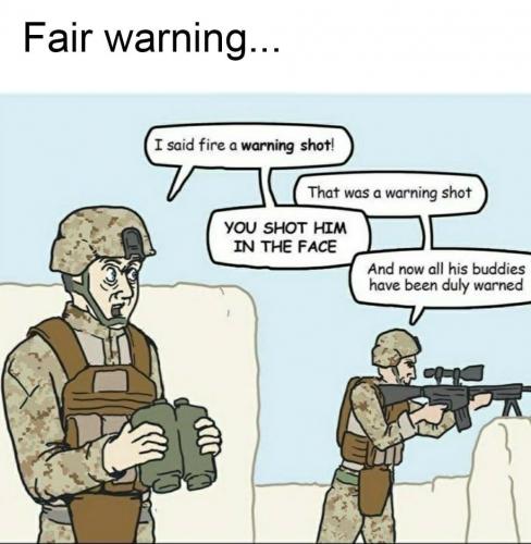 Cartoon - Warning shot