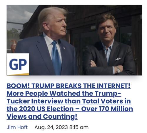 Trump : Tucker 170M+