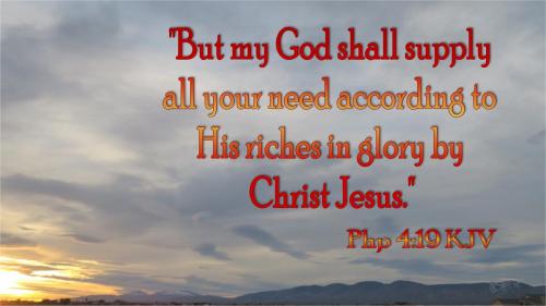 God Shall Supply... Accordingly