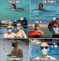 masked swimmers