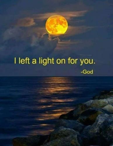 Full Moon - Over ocean - Left the light on for you
