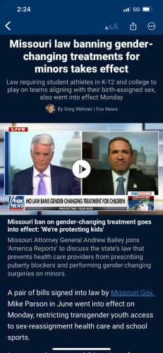 LGBT, Missouri -- Ban Sex Changes on Kids