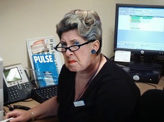 Receptionist, Secretary -- Grumpy