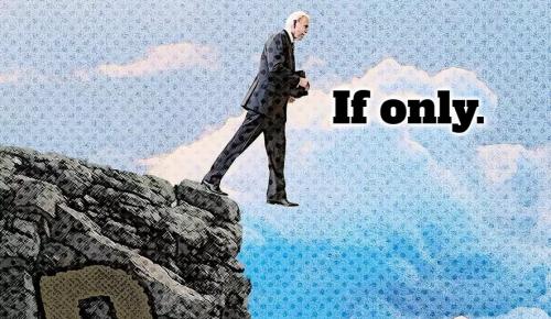 If Only Biden walking over a clif