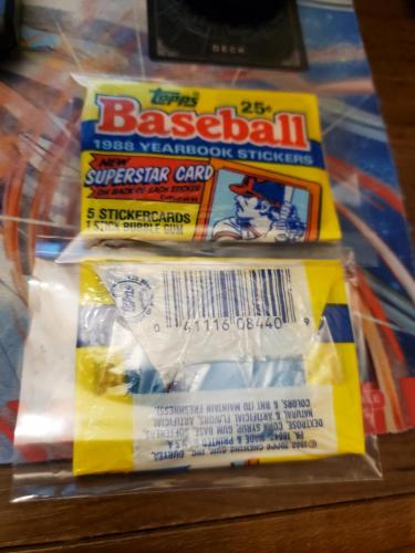 1988 topps sticker cards wax pack