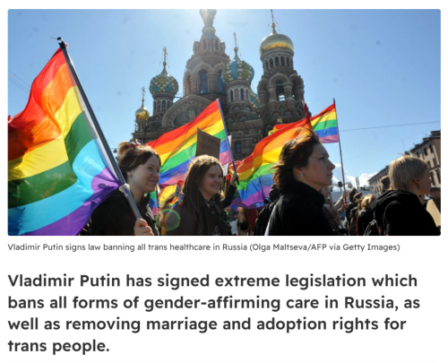 Russia bans healthcare for transgenders