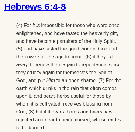 Hebrews 6:4-8
