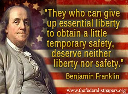 Benjamin-FranklinGiveUpEssentialLiberty