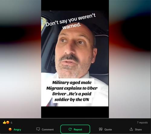 Military Aged Male Migrant Says He's a Paid Soldier for The UN