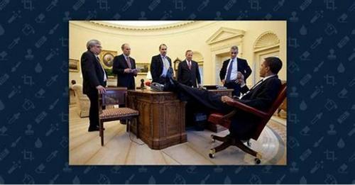 OBAMA FEET ON DESK