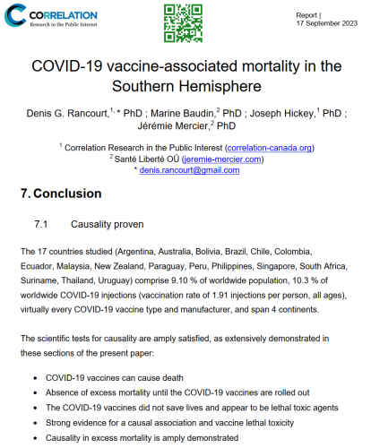 COVID-19 Vaccine-Associated Mortality In The Southern Hemisphere - September 17, 2023