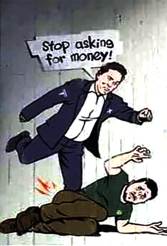 M asking for money