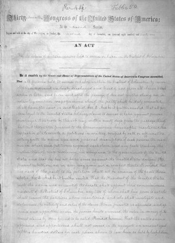 EMANCIPATION ACT WASHINGTON