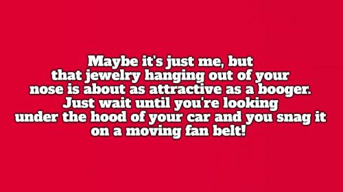 boogers and nose rings