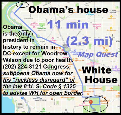 OBAMA LIVES 11 MIN. FROM WH
