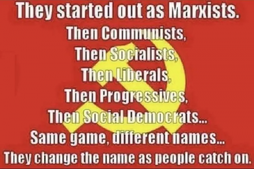 Communist, Socialist, Liberals, Progressives, Social Democrats -- Progression of Degradation Evolution