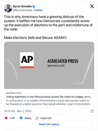 BYRON DONALDS VOTER FRAUD