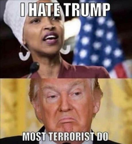 Trump, Ilhan Omar, Muslim -- Islamic Congresswoman Terrorist2