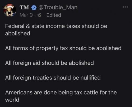 USA abolish taxes