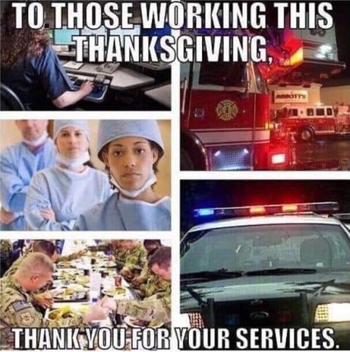 Thanksgiving - To those working on Thursday