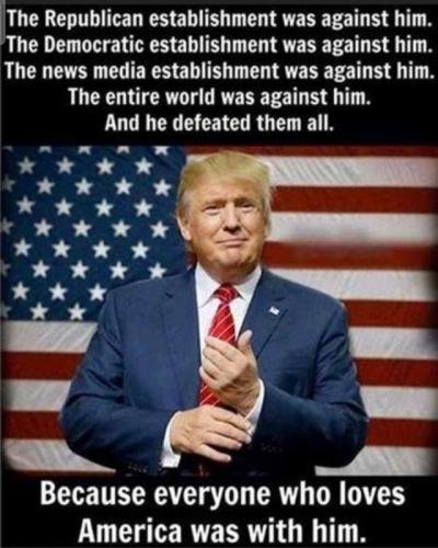 M against him