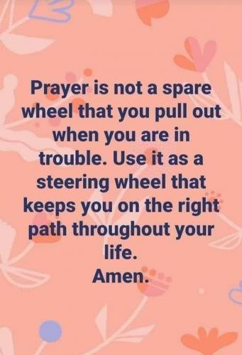 Prayer is not a spare wheel