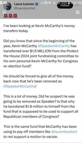 M McCarthy money