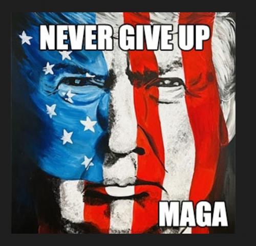 R Never give up MAGA
