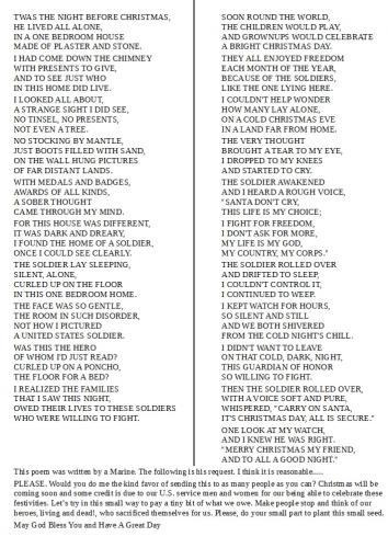 A Soldier's Night before Christmas