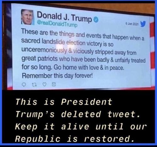 DJT - J6 Deleted Tweet