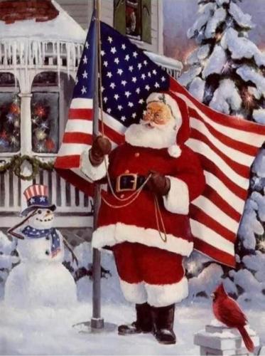 Flag & Santa