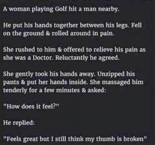 Golf - Hit by a ball