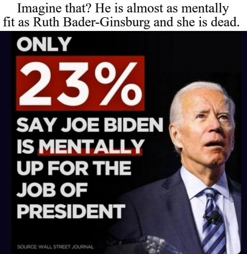 Imagine that 23 percent think Biden is mentally fit