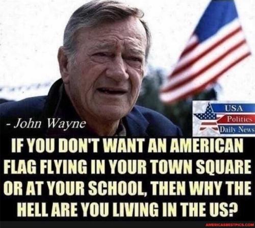 USA flying American flag