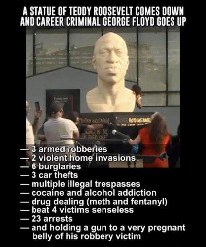 George Floyd, Teddy Roosevelt -- Statutes and Testimonials