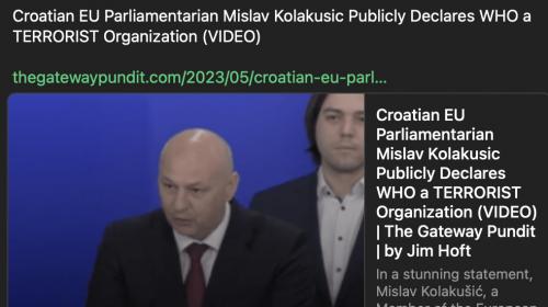 Croatia WHO terrorist