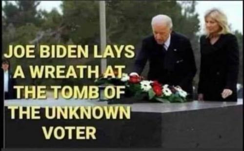 Biden, Voter Fraud -- Laid Wreath of Tomb of the Unknown Voter