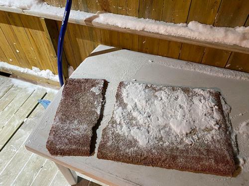 Ice-Snow Geometry -- It was so cold it snapped a Welcome Mat