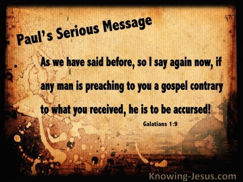 Galatians 1-9 Preaching Another Gospel Let Him Be Accursed beige