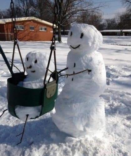 Snow Art -- Snowman Swinging Set