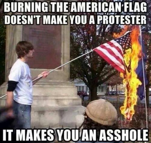 RO burning flag