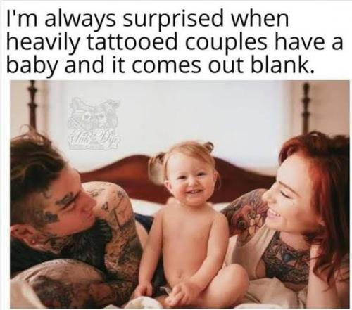 Tattoos, Husband, Wife, Child, Kid, Baby
