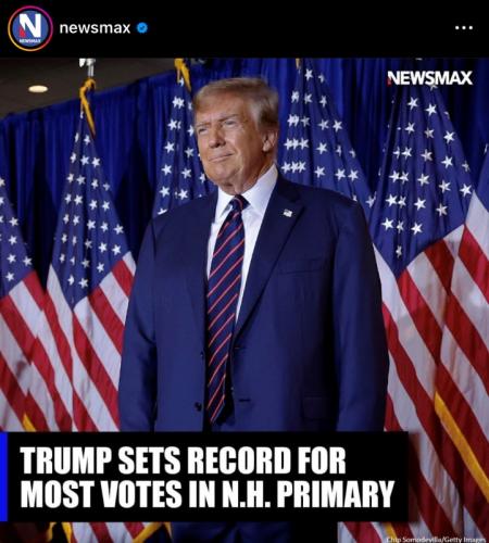 X most votes NH primary