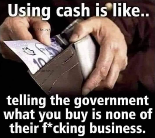 M using cash