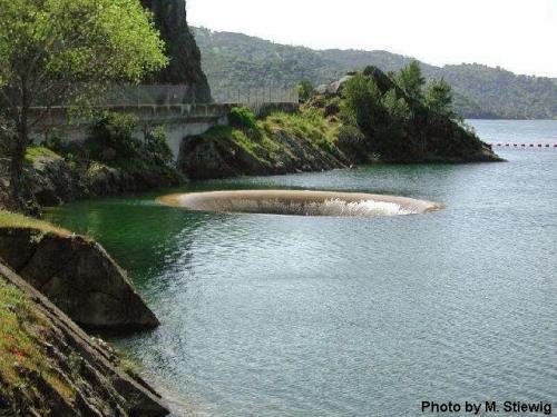 Glory Hole, Monticello Dam, California -- Largest Spillway of 14,400 cubic ft. per second when draining the Reservior